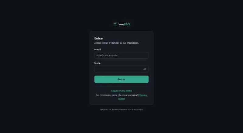A tela Entrar, com e-mail e senha